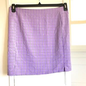 SHEIN Plaid Mini Skirt Pencil Skirt Lavender and White Women’s Plus Size 3X